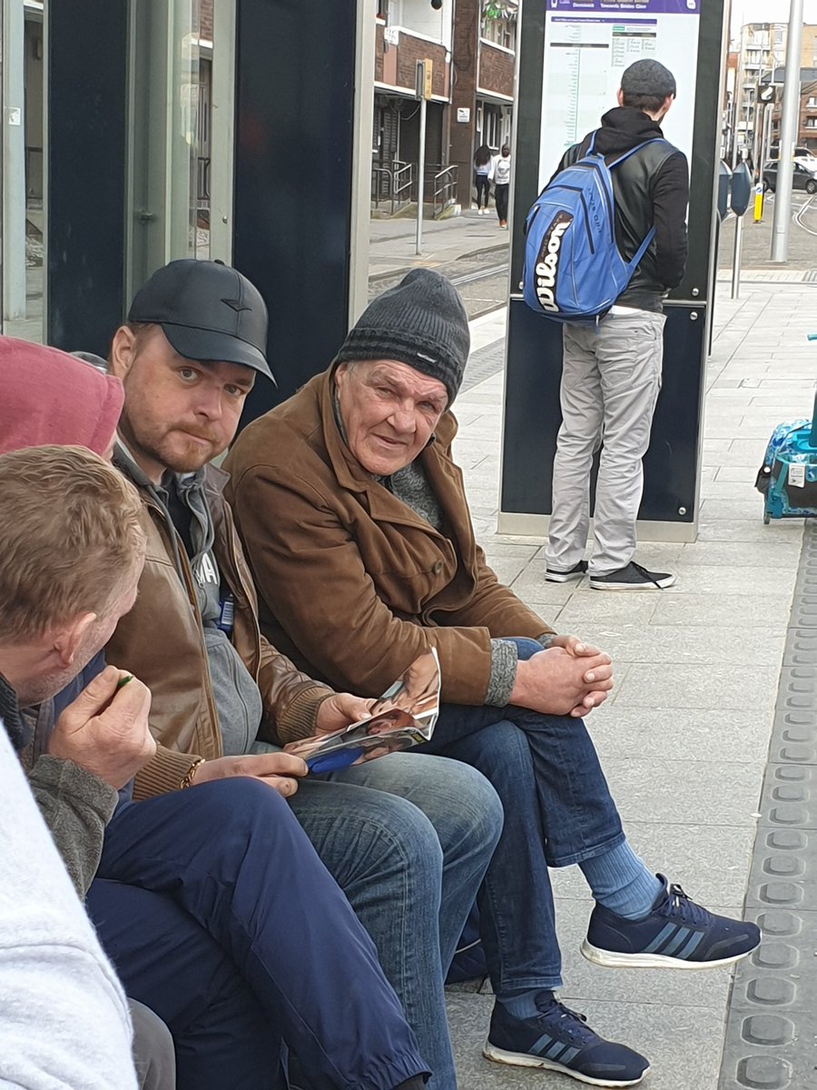 Bustykirsty1's tweet photo. Lads just having a 'look' at a porn mag at the tram stop :) #dirtybuggers #pornislife #streetporn https://t.co/GGxDQFcz0e