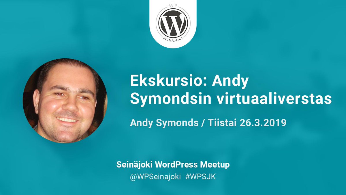 Ensi viikolla tehdään Seinäjoen WP-kerhon ensimmäinen ekskursio, kohteena Andy Symondsin virtuaaliverstas <a href="/CAVE_Finland/">Andy Symonds</a> yhdessä <a href="/bstr_finland/">Markkinointitoimisto BSTR</a> kanssa. Tutustutaan VR/AR-juttuihin ja ajetaan Jyväskylän rallia simulaattorissa 🏎️ Ilmoittaudu mukaan: meetup.com/Seinajoki-Word…