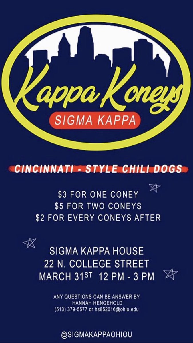 OhioGreekLife's tweet photo. Join @SigKapOU for their annual Kappa Koney's event today! https://t.co/F85Q1a4C2C