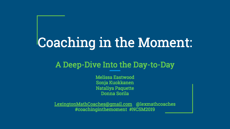 Looking forward to presenting #coachinginthemoment building from our work with @GraceKelemanik and @AmyLucenta. #fosteringMPs #DeciDefend #NCSM2019 @MathEdLeaders