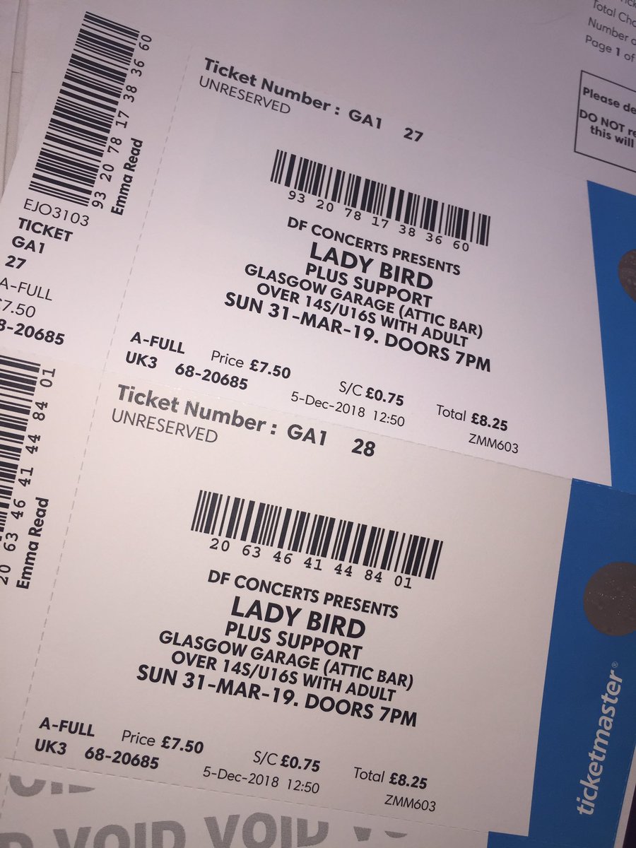 emmareaad's tweet photo. Selling X2 @ladybirdthisis tickets for Glasgow show on the 31st - message me !! https://t.co/FW4G0Lv7Zu
