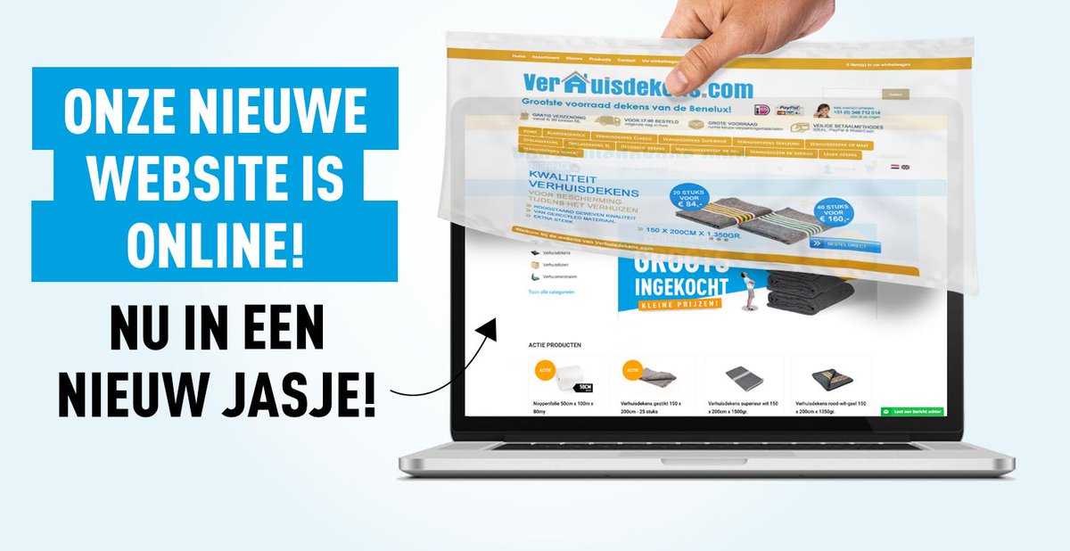 Profipack1's tweet image. Vandaag vieren wij een feestje🥳, want onze website verhuisdekens.com heeft een nieuw jasje gekregen. Benieuwd? Neem snel een kijkje! #verhuismaterialen #feestje #nieuw