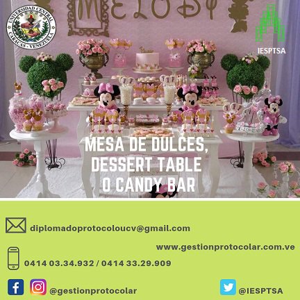 iesptsa's tweet photo. Mesa de dulces, dessert table o candy bar
Hoy dia se incluyen en diferentes eventos como cumpleaños, bodas, baby shower, comunión u otra celebracion.
Estas mesas tiene una tematica, papeleria, decoración y paleta de colores.
#Gestionprotocolar #IESPTSA #UCV 
#ceremonial 🇻🇪🆘🆘🆘 https://t.co/cAehXYEbwY