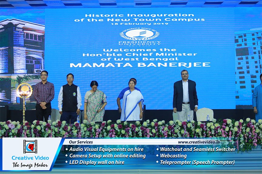 imagemakerkol's tweet photo. Our #LEDWall #OnlineCamera #MediaOutput set-up at Inauguration of the Rajarhat Campus of #PresidencyUniversity on 18th February 2019 https://t.co/LOhMdrLtVu