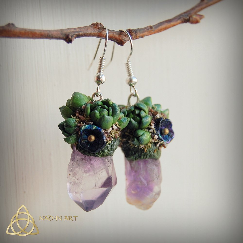 Gems4Geek's tweet photo. My newest earrings inspired by #succulents with beautiful #rawamethyst! :)
#amethyst #succulentearrings #amethystearrings #naturejewelry #polymerclay #jewelrydesign #loveandlight #creative #artwhisper #artstuff #etsyshop #etsyseller #MyEtsyFind #werableart https://t.co/NfRGrvfKuQ