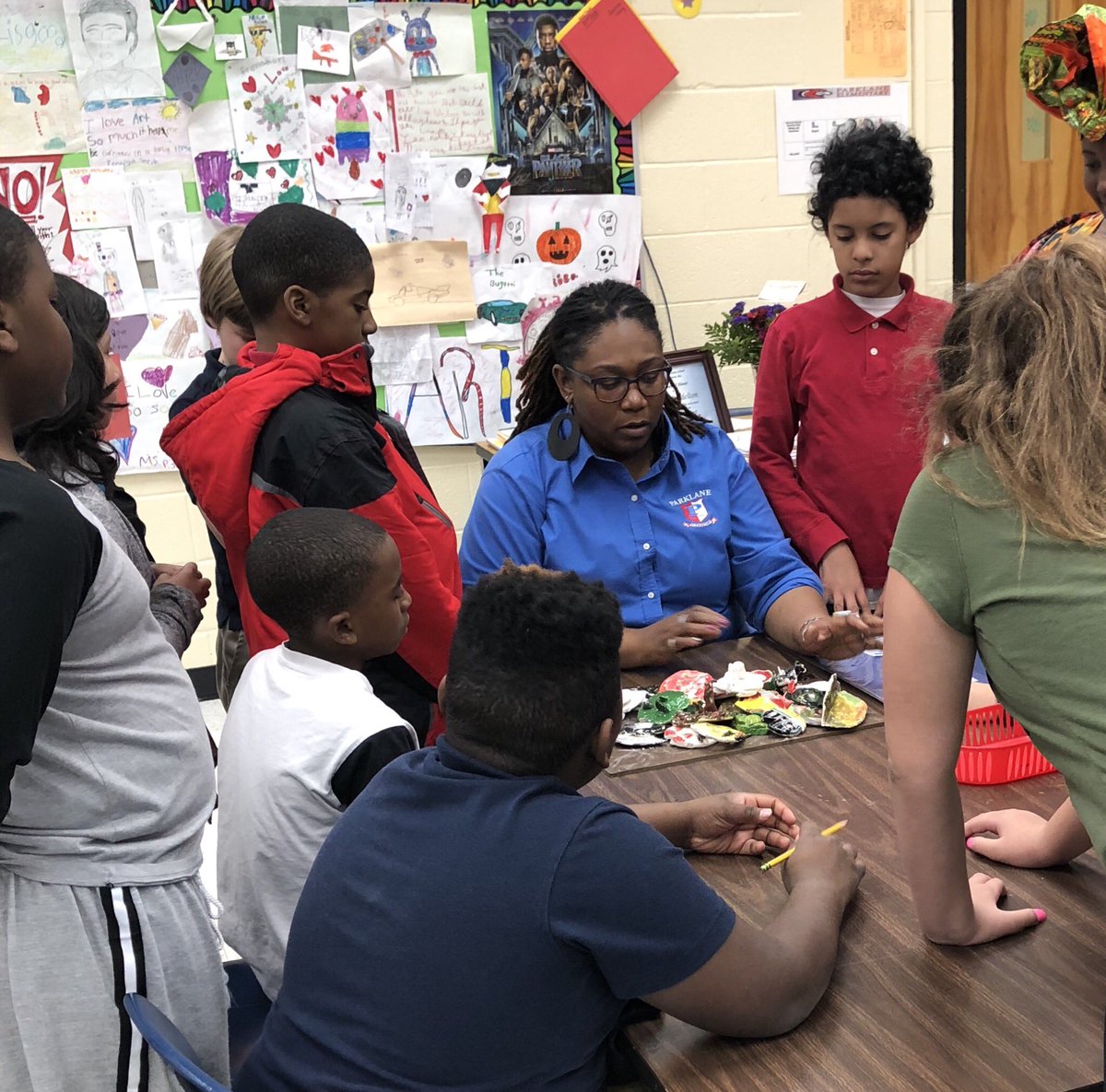 Stop #1. CLC teacher of the year finalist <a href="/EPendletonFCS/">Dr. Erica Pendleton</a> develops creative thinking and problem solving skills in her students through art! <a href="/Parklane_ES/">Parklane Eagles</a> @MWilson_PES <a href="/DrNHenderson/">Nathalie M Henderson, PhD</a>