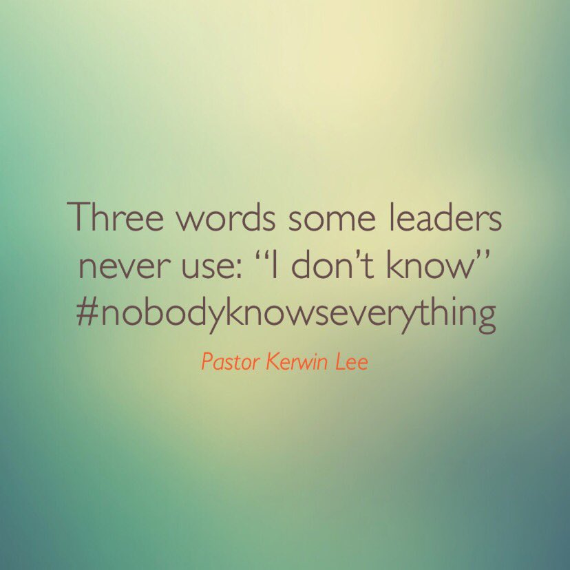 PastorKerwinLee's tweet photo. Don’t Be a Know it All! https://t.co/1U2BKHl1nj