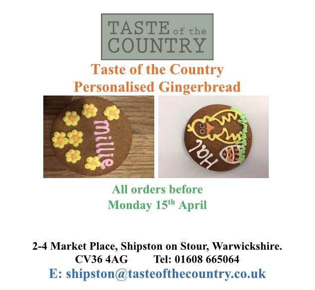 Make Easter egg-xtra special this year 👏🏼 with our handmade, #personalised gingerbread 🍪 A super sweet way to decorate your table with for #Easter Sunday roast, or even as a special egg hunt prize! 🐣💐 @WarksTN @ShipstonEnterp1 <a href="/shipstononline/">Shipston Town Council</a>