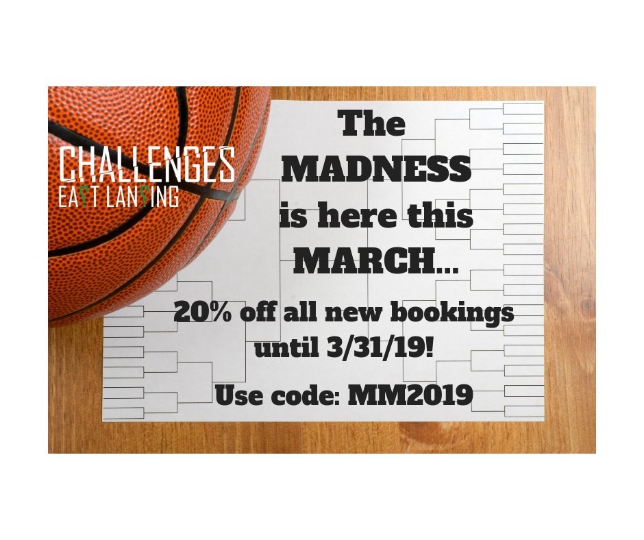 ChallengesEL's tweet image. ESCAPE THE MADNESS! 🤪🏀 Book your escape experience today: challengeseastlansing.com