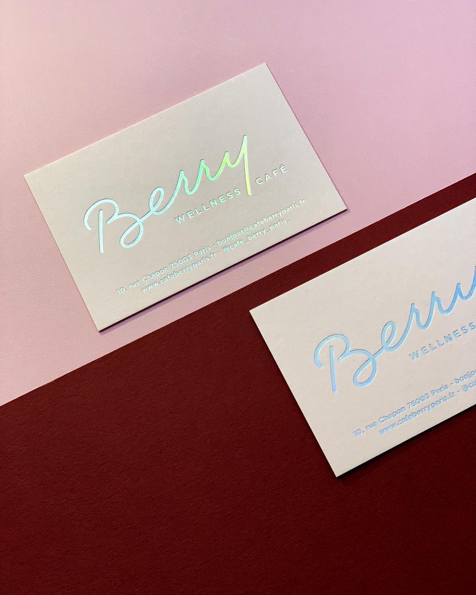 RealtPaperLtd's tweet image. Loving how the Iridescent foil grabs your attention on @colorplanpapers Candy Pink cards by Imprimerie du Marais and designed by Jérôme Monimart for Cafe Berry Paris. Félicitation 👏#ColorplanCandyPink #Iridescentfoil