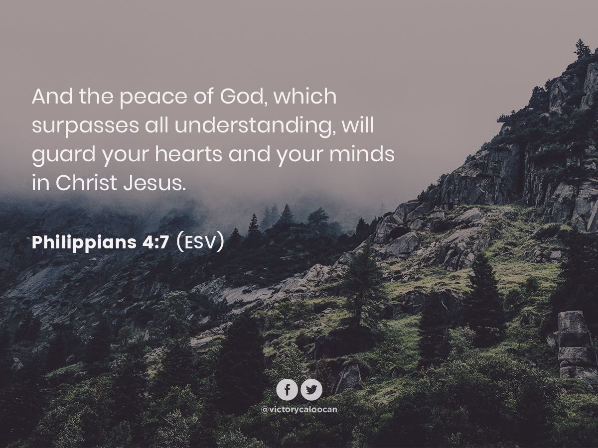 VictoryCaloocan's tweet photo. "And the peace of God, which surpasses all understanding, will guard your hearts and your minds in Christ Jesus."
— Philippians 4:7 ESV
#CrossCheckSeries https://t.co/a7kyx2PDFN