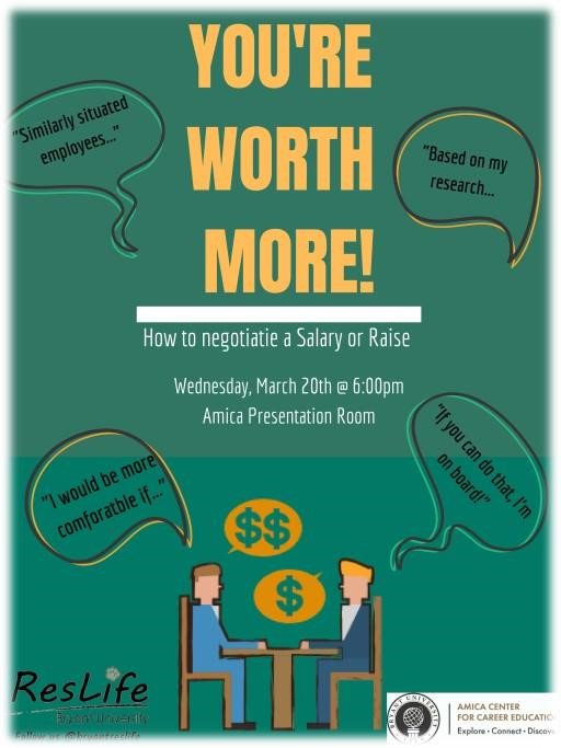 Career Planning courses pick back up today in the Amica Center! Drop by at 11:00 AM for Résumé building and 3:00 PM for Acing Your Interview! 

P.S. Don't forget to join tomorrow night for Salary Negotiations. Get paid what you deserve! Snacks Provided :-)