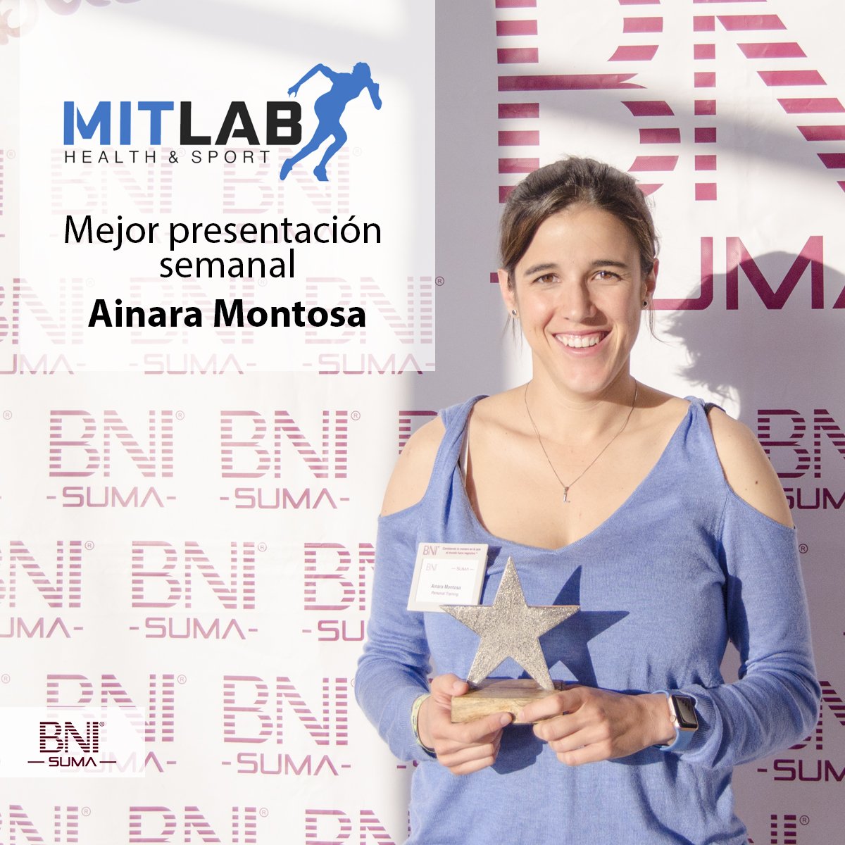 BNISuma's tweet photo. La mejor presentación de la semana es para Ainara Montosa de @MITlab_malaga Entrenamiento Personal, por hacer que cada semana entrenemos en los 60 segundos, eso es vocación. https://t.co/fjEjDewtU4