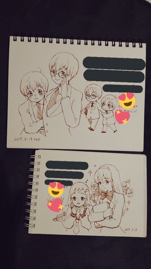 取り急ぎだけど、映画楽しかった記念!2枚目は描いていただいたものです😚かわういぃ～～～ 