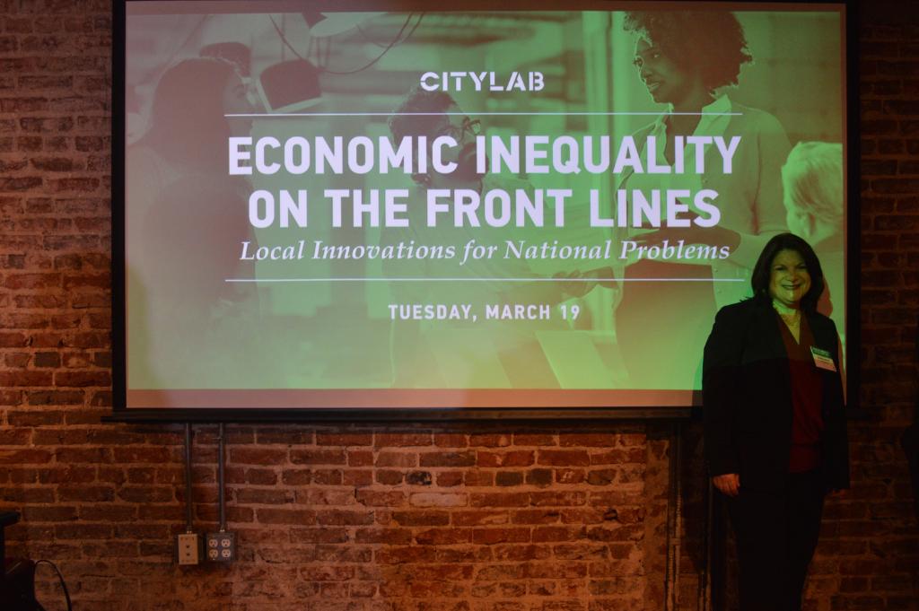 Citi's tweet photo. @BrandeeMcHale and four of our @Citi Foundation Community #ProgressMakers are at @CityLab to talk about local innovations that have the potential to solve national problems. Join us via the live stream here: https://t.co/v1OYIXSSMs https://t.co/TSrz3TKkSc
