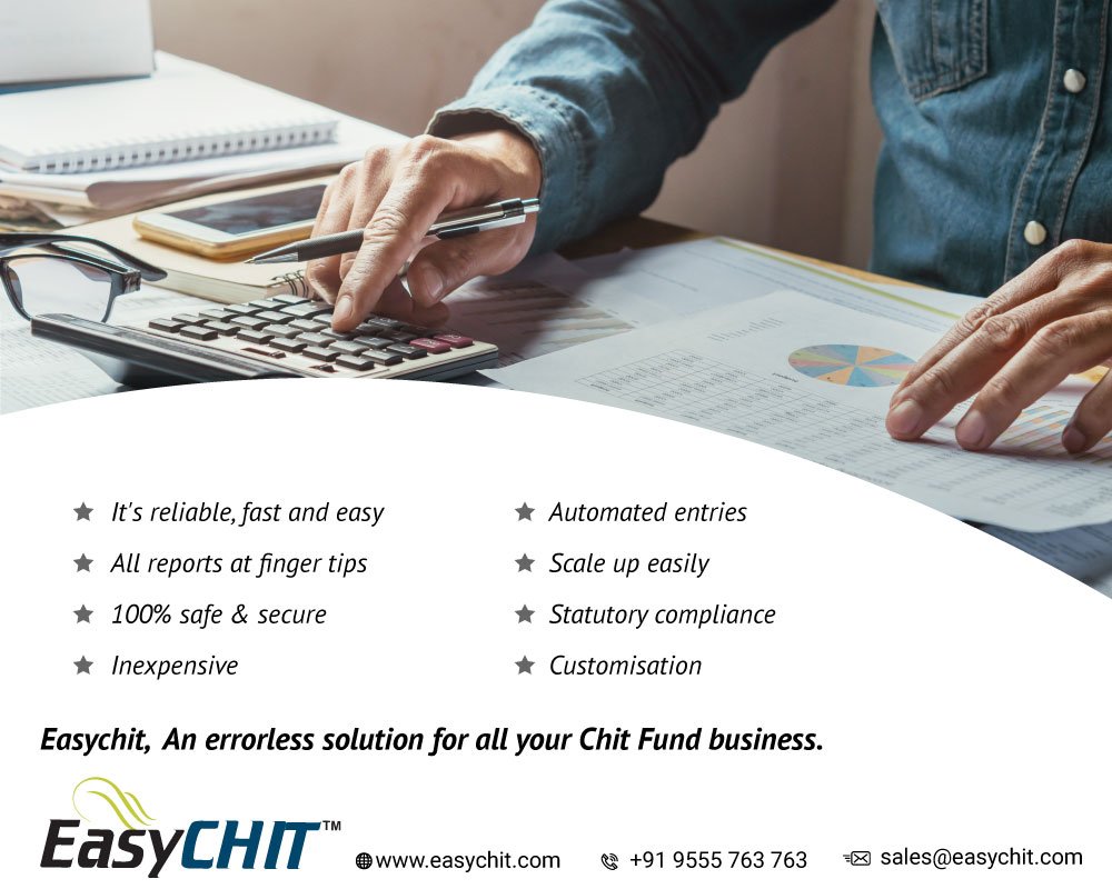 EasyChit's tweet image. @EasyChit an #errorless #solution for all your #Chit #Fund #business.
-&amp;gt;It&apos;s reliable, fast &amp;amp; easy
-&amp;gt;#Automated entries
-&amp;gt;All #reports at #finger tips
-&amp;gt;Scale up easily
-&amp;gt;100% #Safe &amp;amp; #Secure
Call: 9555763763 Email: sales@easychit.com
Web: easychit.com #ChitFund #ERP