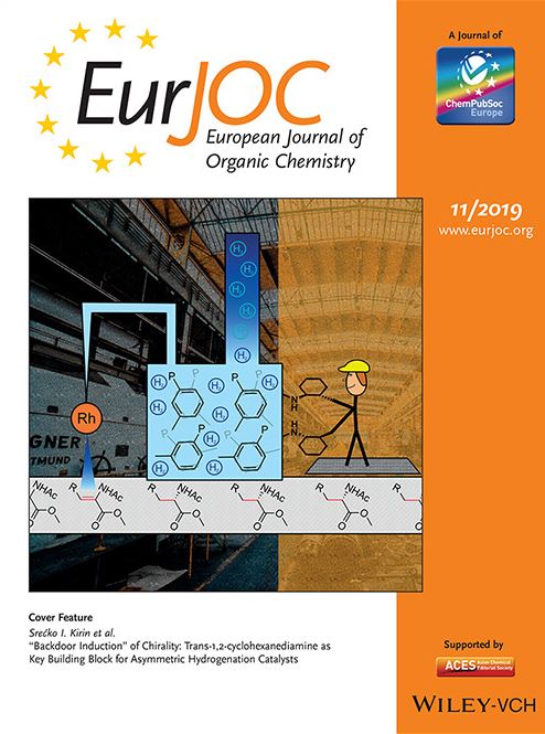 On the Cover Feature: “Backdoor Induction” of Chirality. More in the Full paper by S. I. Kirin and co-workers from @institutrb. bit.ly/2ugLWrn