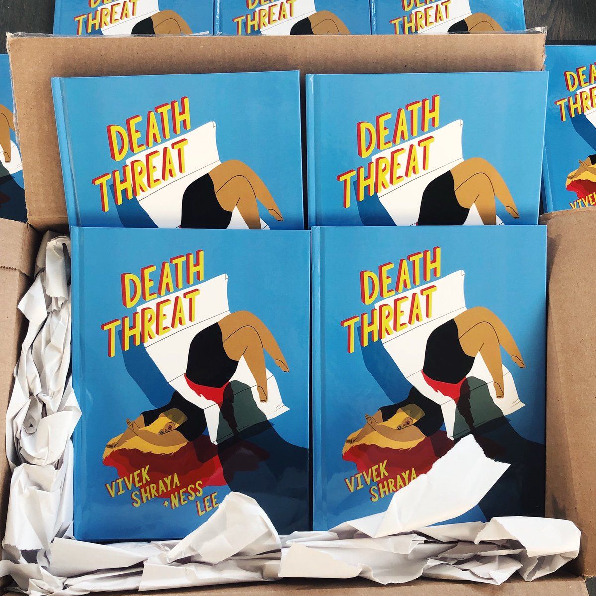 nsbCAMPUS's tweet photo. 👀's on this upcoming 📕release by speaker @vivekshraya (https://t.co/K4T08pN2HM) 
A comic book &amp; act of resistance titled 'Death Threat'
It's a portrayal of violent harassment from the perspective of both the perpetrator &amp; target. 
Learn more: https://t.co/wh4x3LACQ8 https://t.co/SeLMOKnFtH