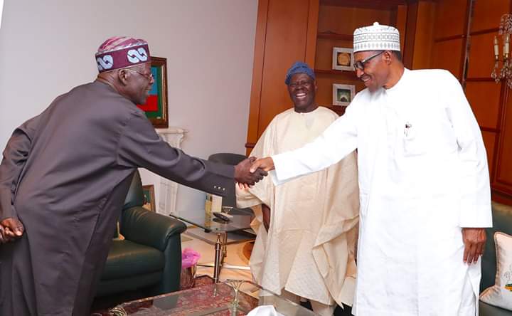 deraufs's tweet image. PRESIDENT MUHAMMADU BUHARI RECEIVES APC CHIEFTAIN, CHIEF BISI AKANDE, AND APC NATIONAL LEADERS, SENATOR AHMED BOLA TINUBU @AsiwajuTinubu AT THE RESIDENCE, PRESIDENTIAL VILLA MONDAY NIGHT, ABUJA.

 📸: SUNDAY AGHAEZE. MARCH 19TH, 2019

#NextLevelConfirmed