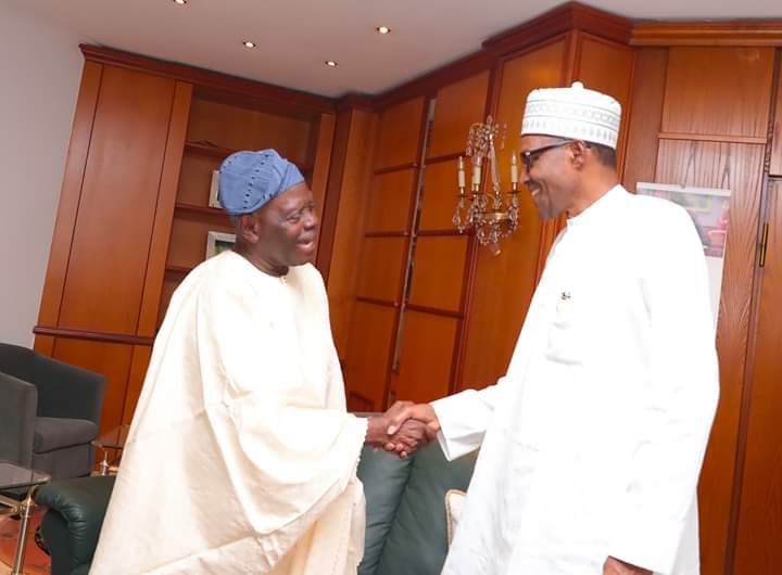 deraufs's tweet image. PRESIDENT MUHAMMADU BUHARI RECEIVES APC CHIEFTAIN, CHIEF BISI AKANDE, AND APC NATIONAL LEADERS, SENATOR AHMED BOLA TINUBU @AsiwajuTinubu AT THE RESIDENCE, PRESIDENTIAL VILLA MONDAY NIGHT, ABUJA.

 📸: SUNDAY AGHAEZE. MARCH 19TH, 2019

#NextLevelConfirmed
