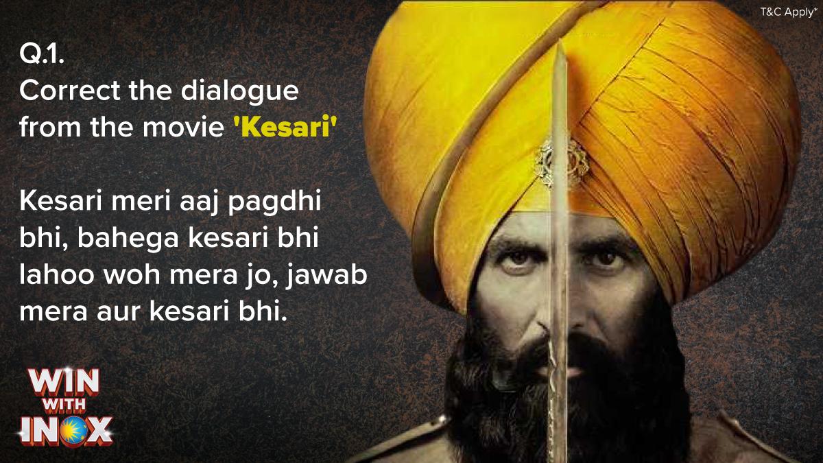 #ContestAlert: Can you rearrange the words to correct the dialogue from the movie #Kesari? RT and reply your answers using #WinWithINOX