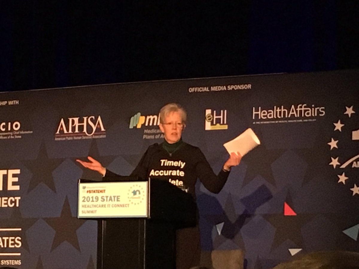 deecath2's tweet photo. @HealthITCONNECT @julieboughn shows she means it when she says “timely, accurate, and complete!” @MITREhealth #Medicaid https://t.co/eY5L4VelU9