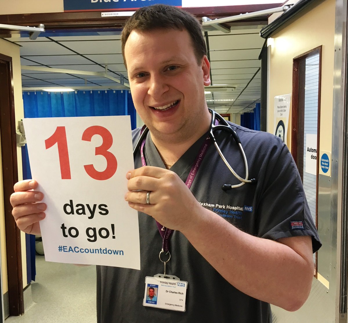 FrimleyHealth's tweet photo. Dr Charles Rich from Wexham's emergency dept says our Emergency Assessment Centre is well designed to ensure patients are diagnosed and treated better and faster. There's just 13 days to go until A&E moves across on 3 April.
#EACcountdown @seanhardinguk @FHFTnursing @FrimleyHC https://t.co/eUBDBcdzPN