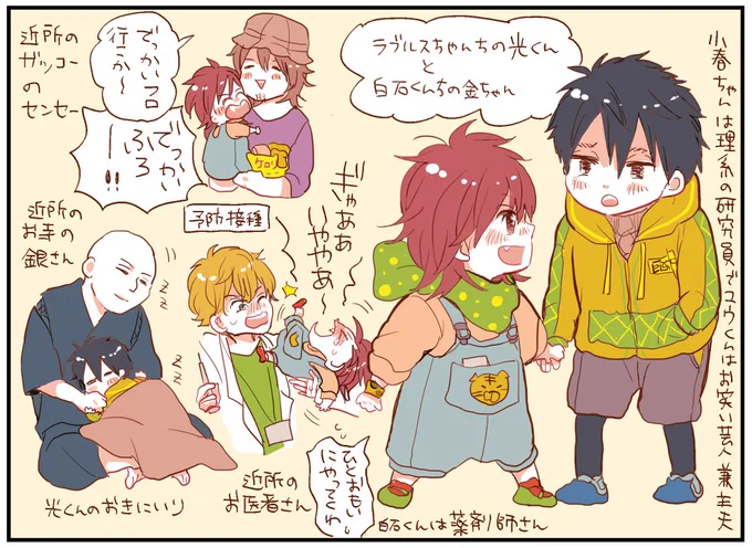 妄想家族パロのらくがきやねん、ラブルスちゃんちの光くんと白石んちの金ちゃん 