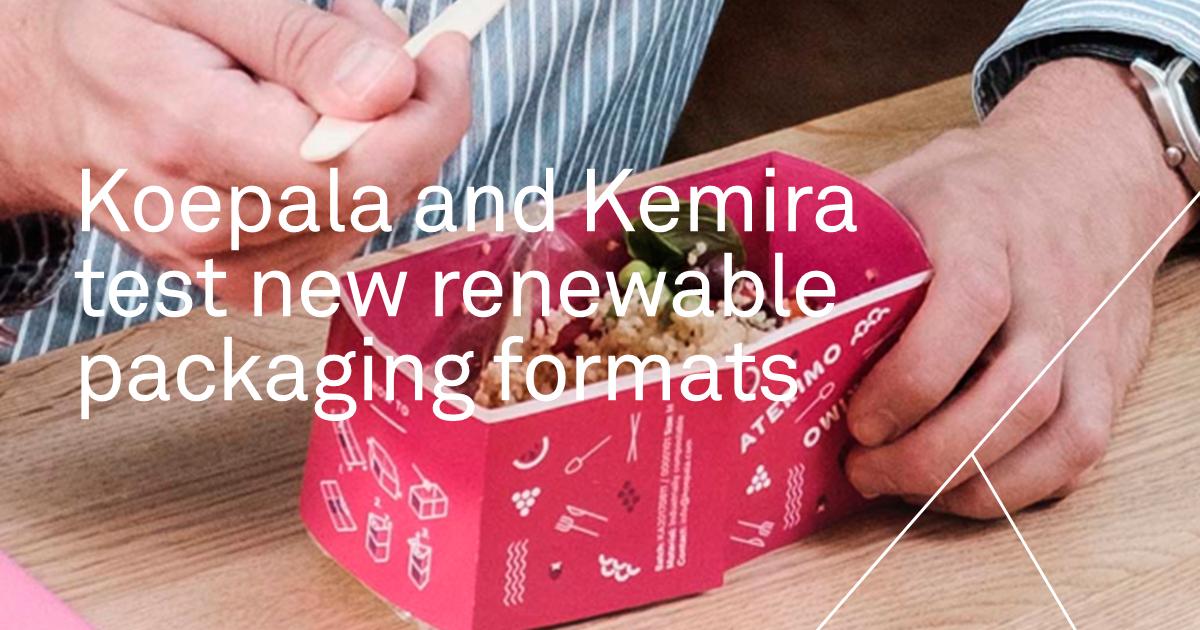 KemiraGroup's tweet photo. “The cooperation allows us to test our chemistry innovations for renewable food packaging very hands-on.” -Sami Puttonen.
Learn more about our cooperation with Koepala: https://t.co/26SgCU6cUq
#kemira #koepala #seetheinvisible #renewablepackaging https://t.co/7eTdpqnmhY