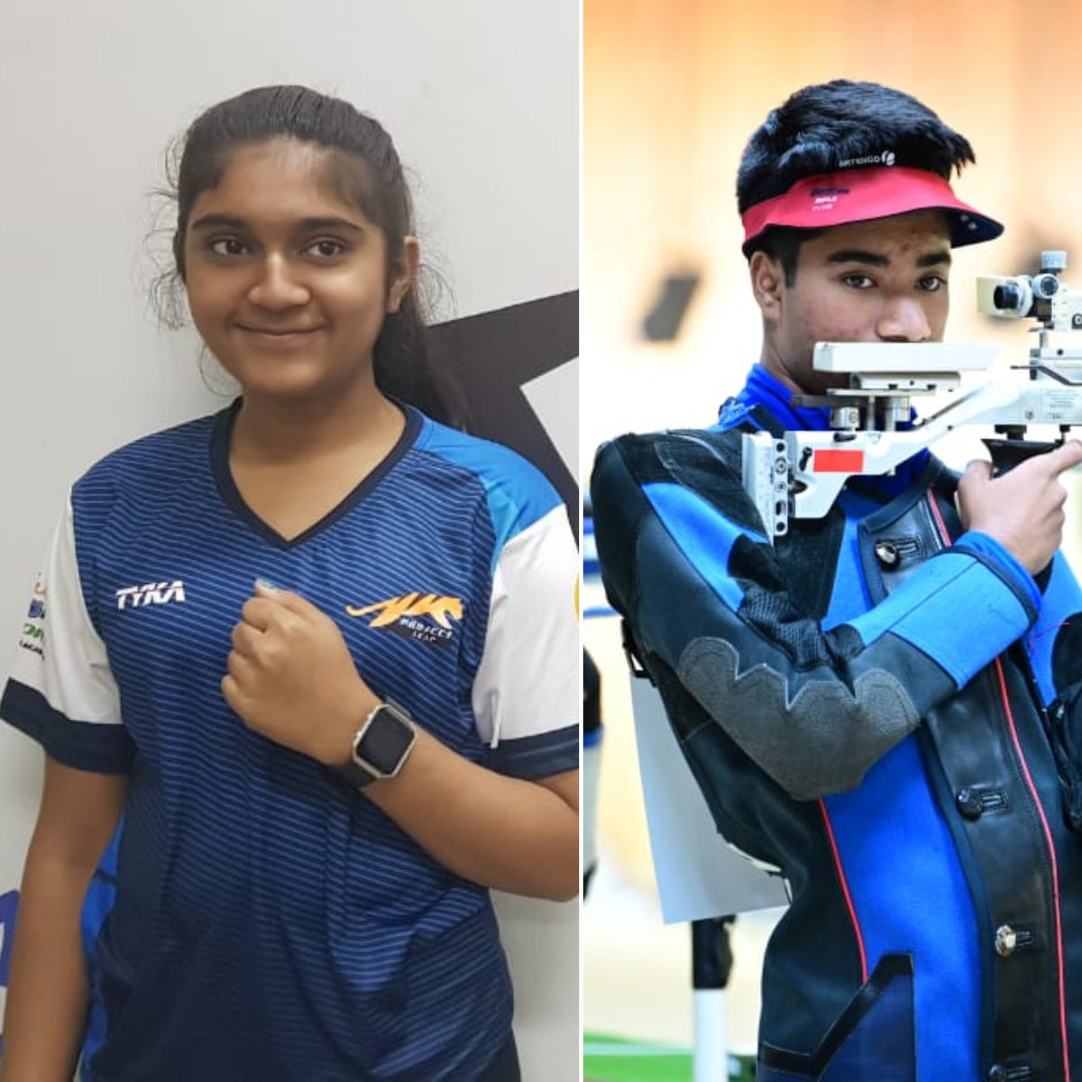 Gun_for_Glory's tweet photo. #TeamGFG would like to congratulate #projectLeap rifle shooter #DhanushShrikant and #EshaSingh for receiving #TSJA Awards 2019 for #ShootingSport. We salute to their hard work, dediaction and thanks #OGQ #DrLalPathLabs #FitBit for their support. https://t.co/S7yUGMQsaR
