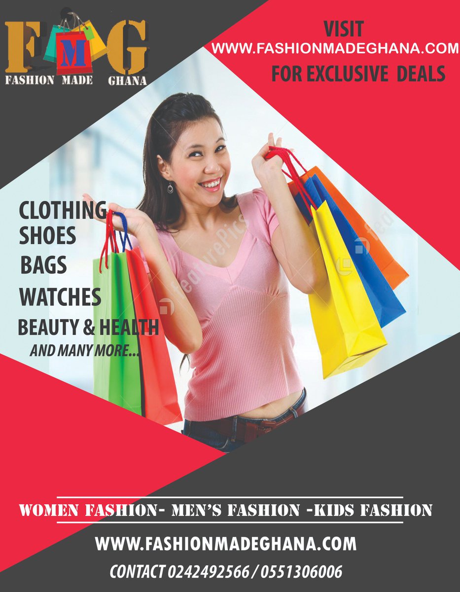 Hurray!!!!!
It is finally here....Ghana's safest and secure online shop has been launched.
No worries about your fashion needs anymore.
Just sign up at fashionmadeghana.com and shop your favorite clothings, shoes, bags beauty and cosmetics and many more....#FMG