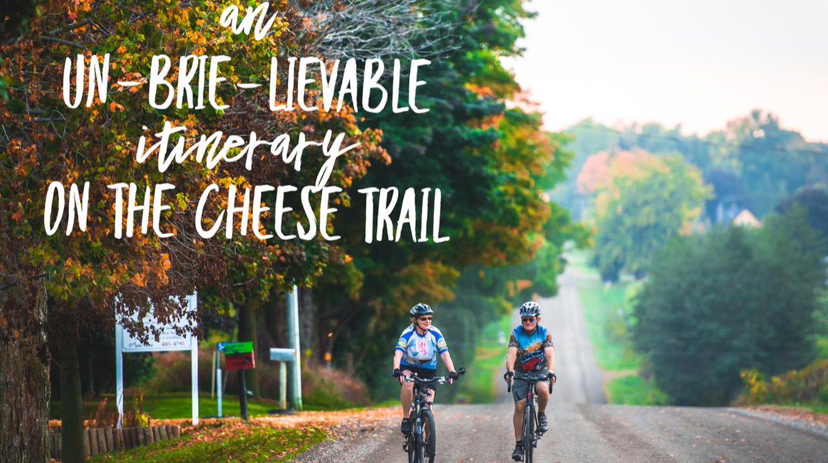 Never have we met a cheese we didn't like......

Round up the crew. Grab the gear. This 92km overnight cycling experience features plenty of the 24 stops along <a href="/TourismOxford/">Tourism Oxford</a>'s Cheese Trail!

&gt; bit.ly/RideTheCheeseT…

<a href="/OntSouthwest/">Ontario's Southwest</a> <a href="/OntarioTravel/">Destination Ontario</a> #DiscoverON #OntarioByBike