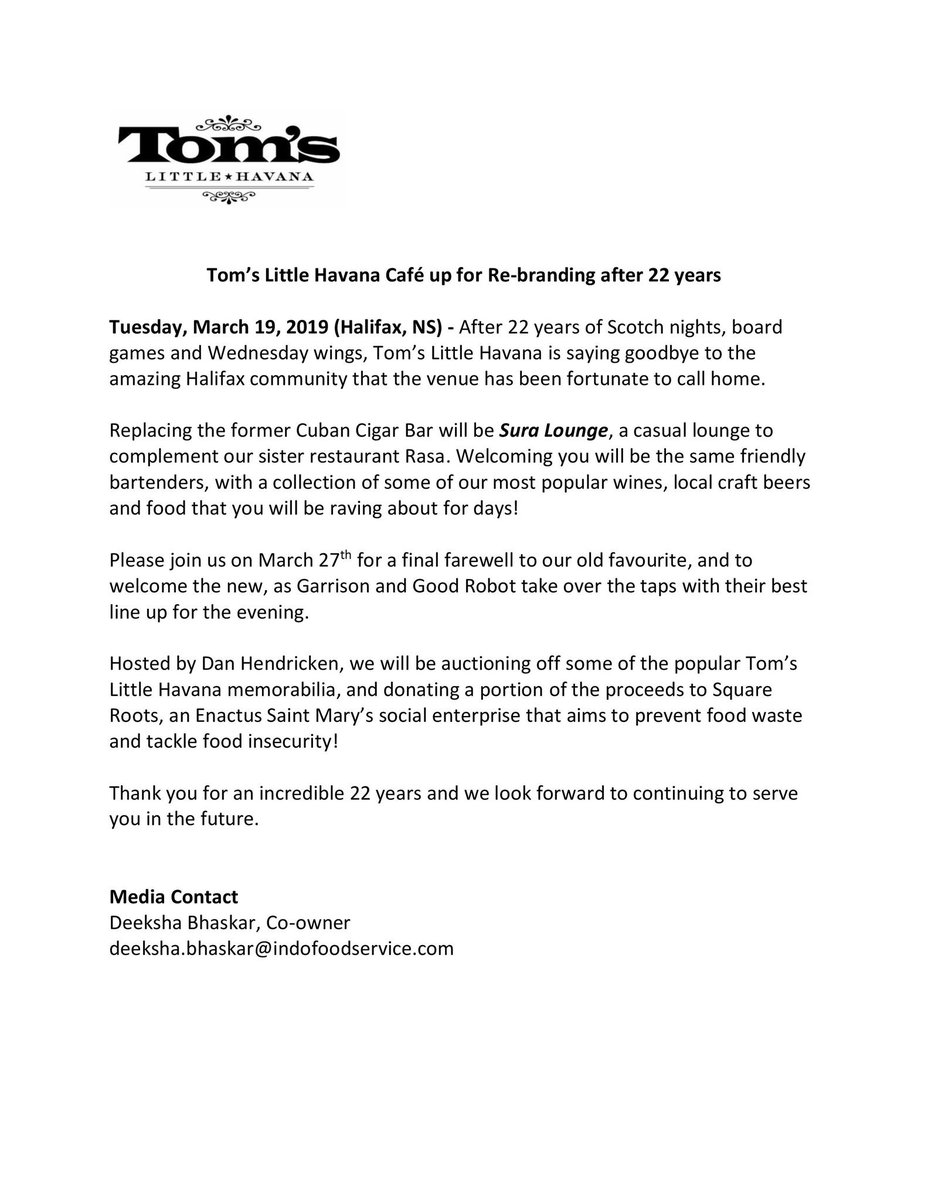 TomsHavana's tweet image. Thank you for the wonderful 22 years! Cheers 🍻