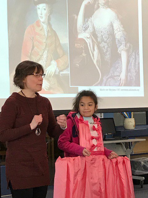 What a wonderful presentation with author Dana Meachen Rau.  The third graders got to see the whole writing process from beginning to end, and even got to dress up like Marie Antoinette, a King and a peasant.