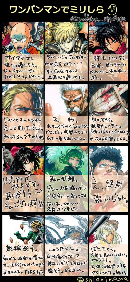 多忙っかん ワンパンマンを見てみようと思うのでその前にミリしらやりました