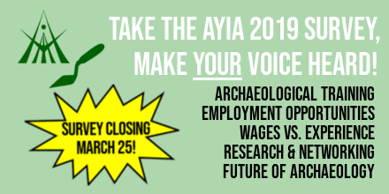 Hey student &amp; novice archaeologists! Don't forget to take our survey on the current state of Irish archaeology! We've gotten 42 great responses so far, let's make it an even 50! Survey closes in less than a week, at midnight on Monday, 25 March! tinyurl.com/AYIA-Survey-20…