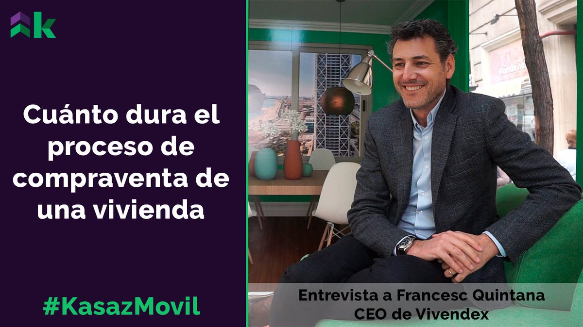 Hemos entrevistado en nuestro #KasazMovil a <a href="/f_quintana/">Francesc Quintana - VIVENDEX</a> , CEO de <a href="/vivendex/">Vivendex | People & Properties</a> Nos ha estado hablando sobre la duración del proceso de compraventa de una vivienda.
¡No te pierdas esta útil e interesante entrevista!
youtube.com/watch?v=yVw0V8…
