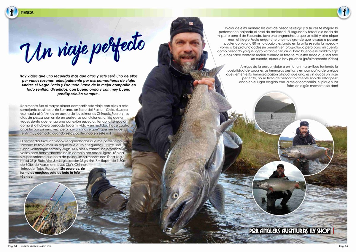 Sentilapesca's tweet photo. "Un viaje perfecto" por Anglers Aventuras Fly Shop | Nota publicada en la Edición Nº 68 #SENTILAPESCA de #Marzo2019 > https://t.co/50033IxGE2
.
#pescadeportiva #revistasentilapesca #salmon #salmonchinook #decosta #fly #conmosca https://t.co/XXV2OkaUkm
