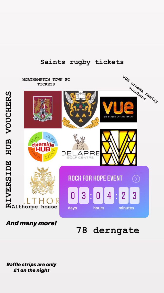 Rockforhope1's tweet photo. Countdown is on till the #rockforhope event! A huge thank you for all your donations in prizes which can be won at our raffle, with strips priced at only £1! Tickets still available https://t.co/909ofos1ZX https://t.co/QCfkIW3l20