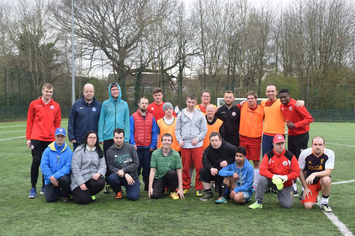 CrawleyTownCF's tweet photo. Thank you to @crawleytown First Team players @JoshDoherty96 &amp; @IMeite43 for their support at our @Sussex_DFL Crawley Town Flyers session today.

The participants loved every minute.

We hope they enjoy the @crawleytown v @LincolnCity_FC on Saturday🎉

#TownTeamTogether https://t.co/ua0G3CVdMB