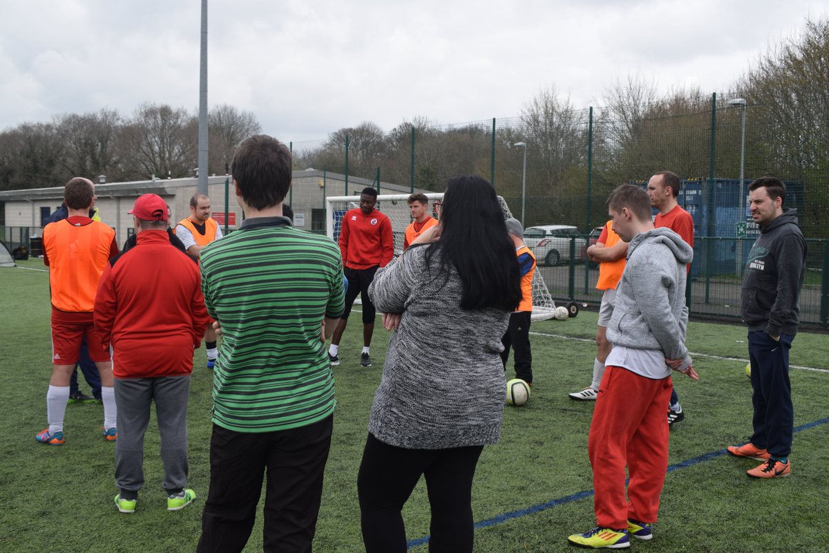 CrawleyTownCF's tweet photo. Thank you to @crawleytown First Team players @JoshDoherty96 &amp; @IMeite43 for their support at our @Sussex_DFL Crawley Town Flyers session today.

The participants loved every minute.

We hope they enjoy the @crawleytown v @LincolnCity_FC on Saturday🎉

#TownTeamTogether https://t.co/ua0G3CVdMB