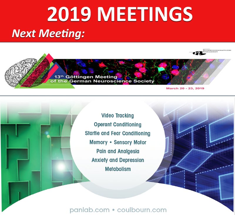 Panlab HA (@panlabharvard) on Twitter photo See you at the 13th Goettingen Meeting of the <a href="/NeuroforumNWG/">German Neuroscience Society - NWG</a> in #HugoSachs Booth 14!
#videotracking #operant #actimeters #fearconditioning #behavior #metabolism #Neurosciences See you at the 13th Goettingen Meeting of the <a href="/NeuroforumNWG/">German Neuroscience Society - NWG</a> in #HugoSachs Booth 14!
#videotracking #operant #actimeters #fearconditioning #behavior #metabolism #Neurosciences