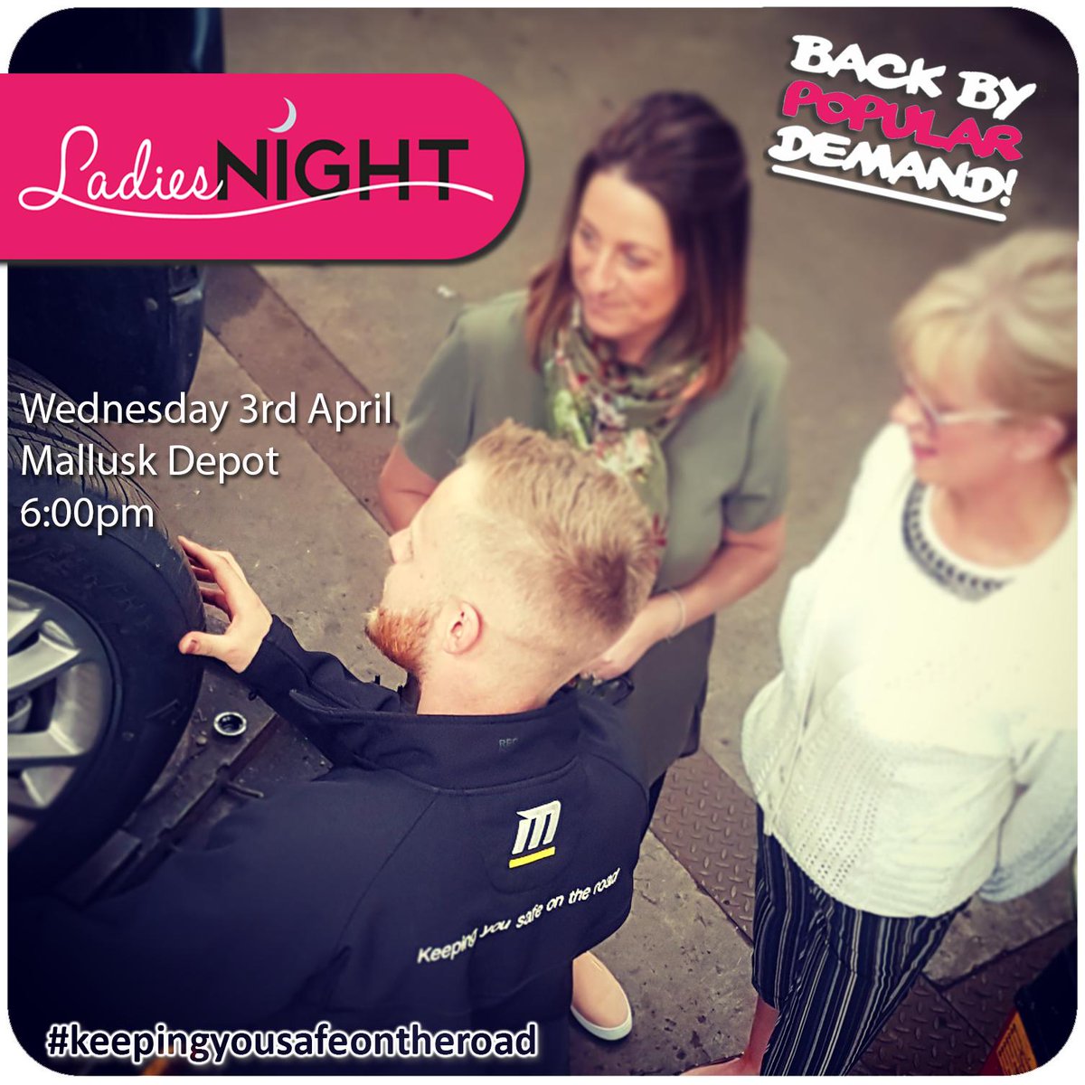 Magowan_Tyres's tweet photo. ITS BACK!

On Wednesday 3rd April we are running another FREE evening to deliver a Basic Car Maintenance night for women. These nights have been a major success and this will no doubt fill up quick so if you want in make sure to reserve before it books up https://t.co/0i6TfTWRNe https://t.co/gIlXcT0wD5