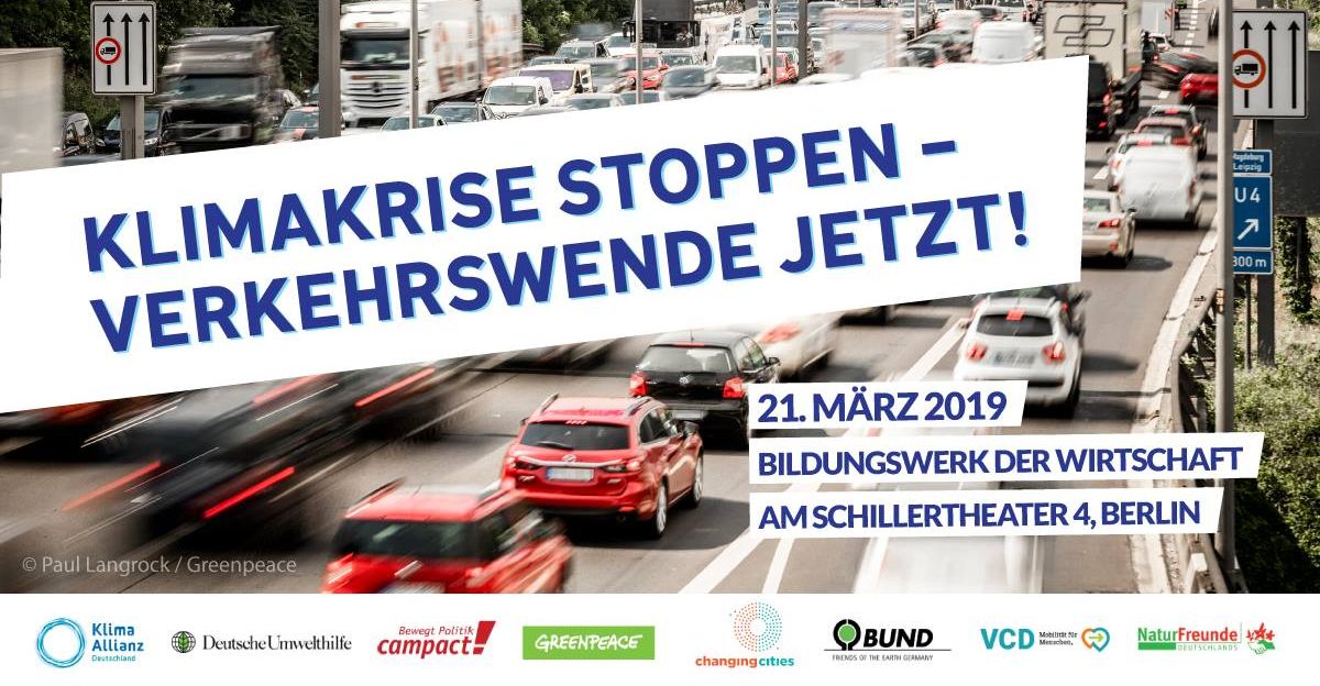 #Verkehrswende jetzt! Am 21.3. fordern wir gemeinsam mit <a href="/bund_net/">BUND</a> <a href="/campact/">Campact e.V.</a> <a href="/CCitiesOrg/">Changing Cities e.V.</a> <a href="/greenpeace_de/">Greenpeace e.V.</a> <a href="/klima_allianz/">Klima-Allianz Deutschland</a> <a href="/NaturFreunde/">NaturFreunde</a> <a href="/VCDeV/">VCD</a> von Verkehrsminister @AndiScheuer wirksame Maßnahmen für den #Klimaschutz im Verkehr!