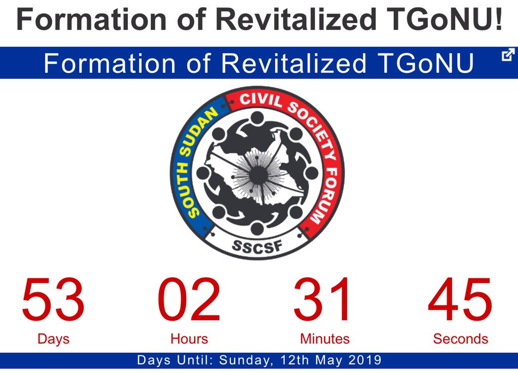 CSOForumSSD's tweet photo. As day 53 is coming to an end in #SouthSudan’s countdown to formation of the Revitalized T-GoNU, here under is our message of tonight for the parties.
We can say & do #NeverAgain to violent politics.
#NeverAgainSouthSudan
#SouthSudanIsWatching
#60DayCountdown https://t.co/mAYR2dwyxS