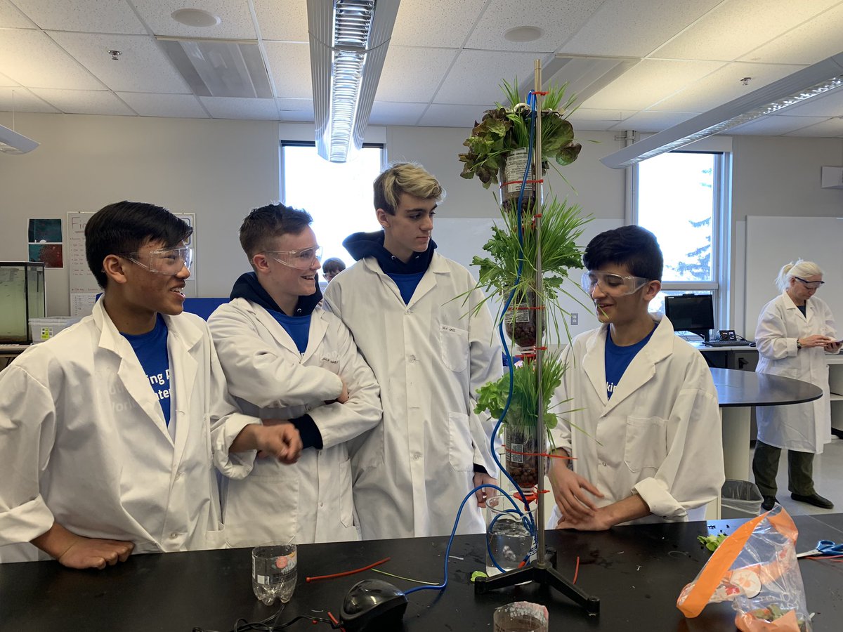LangevinSchool's tweet photo. Langevin got 9 students creating hydroponic drip gardens to utilize grey water #CBESTEM #cawst #h2onward #sait #worldwaterweek https://t.co/kjkB5nT6ut
