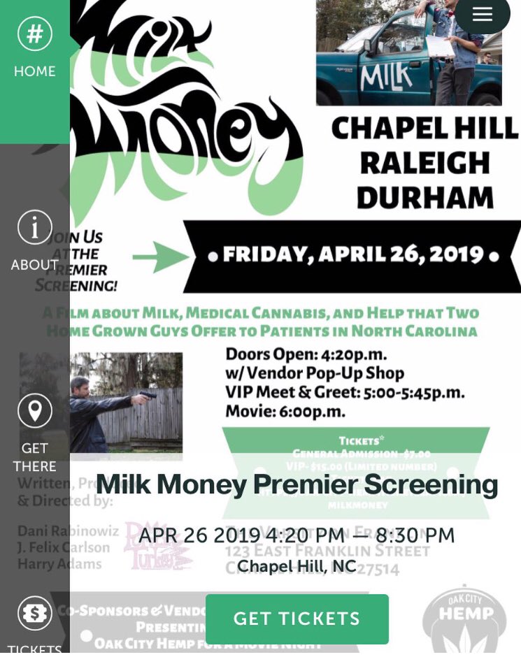 oakcityhemp's tweet photo. 4/26/19 
A film about milk,medical cannabis, and help that two homegrown guys offer to patients in NOrth Carolina. 
Doors open at 4:20 - 8:30
The varsity on franklin street 
123 E Franklin st 
Multiple vendors including Oak City Hemp. 
General admission 7.00$
VIP admission 15.00$ https://t.co/QlhAhVvqjE