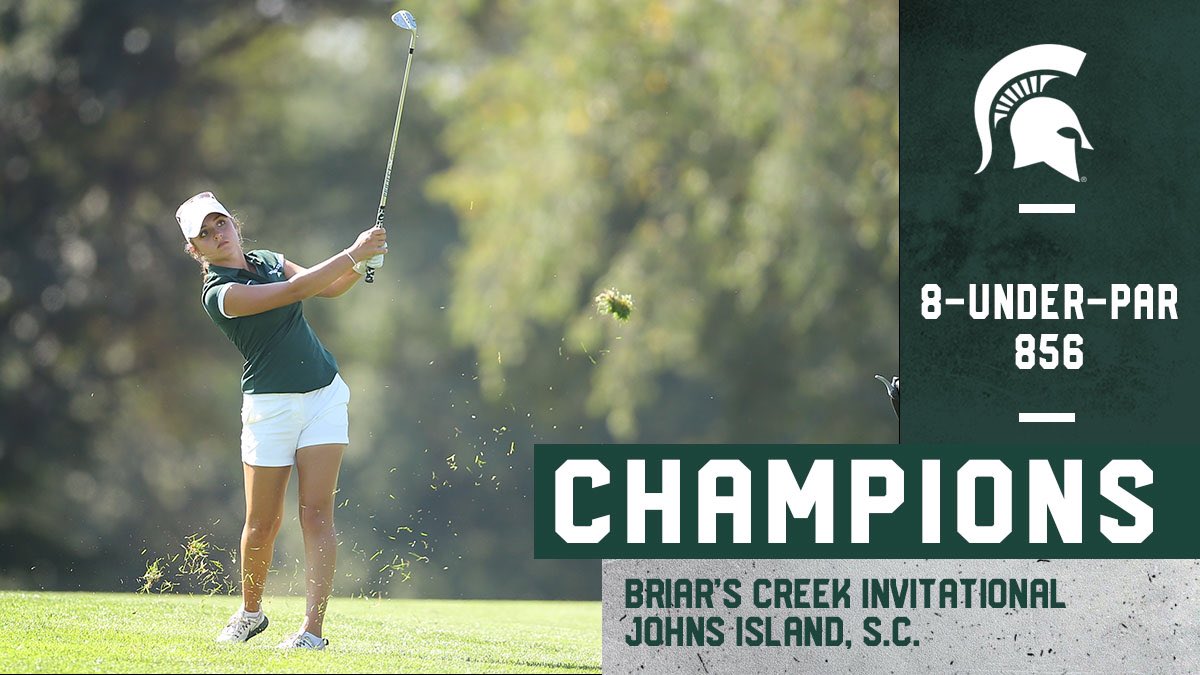 MSU_WGolf's tweet photo. 🏆🏆 CHAMPS x2!!

Spartans win the team title; Geer-Park wins individual crown! https://t.co/A98S8qbGPH