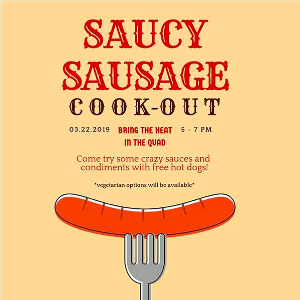 uncOCLQ's tweet photo. Hey Lower Quad, we hope you had a great spring break! Come join us for a crazy fun cookout this Friday in the quad 🌭🎉 https://t.co/sMI1vrT2rq