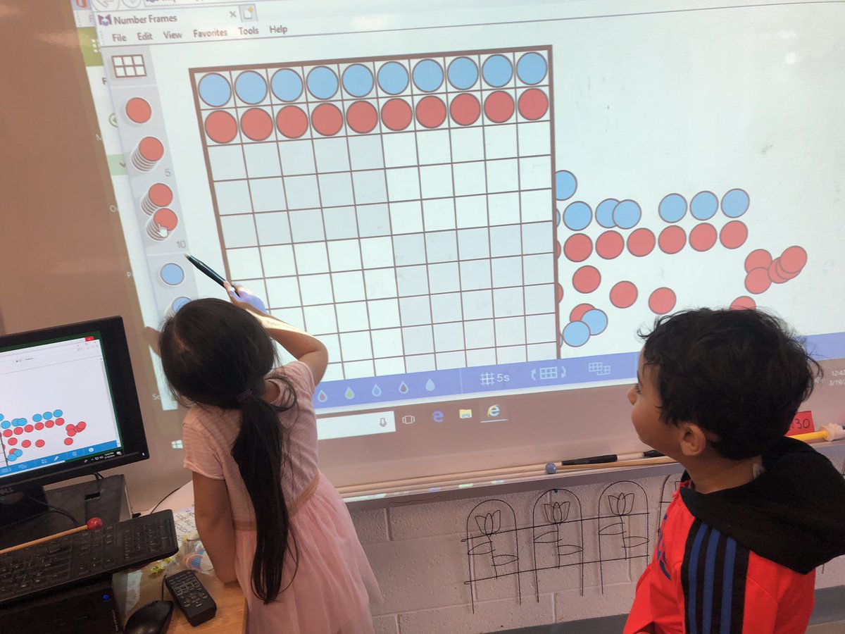 SLRMRSSB's tweet photo. Putting 10s into a 100 frame! Counting them out and then figuring out where numbers would go! #mathfdk #numbersense #skipcount10s #learningfdk https://t.co/4JaW6sIhI0